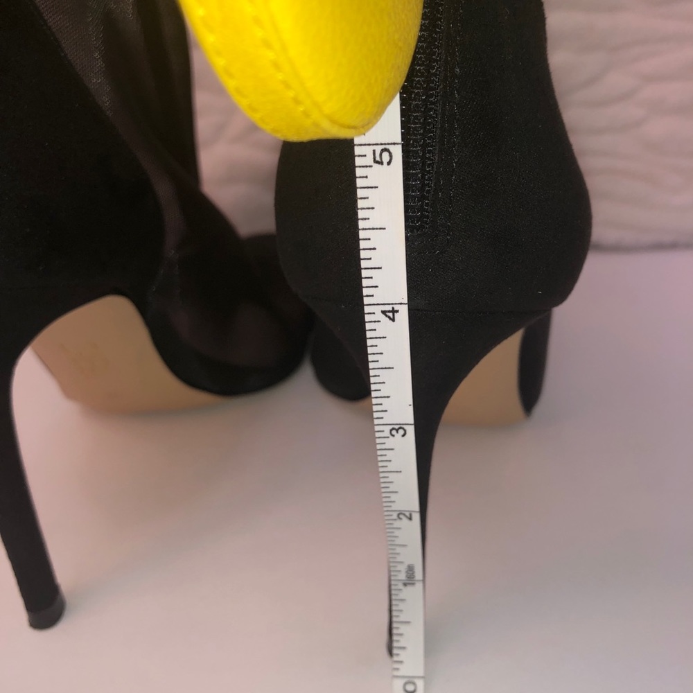 Zara Black Mesh Pointed Toe High Heel Ankle Boots. - Picture 9 of 14
